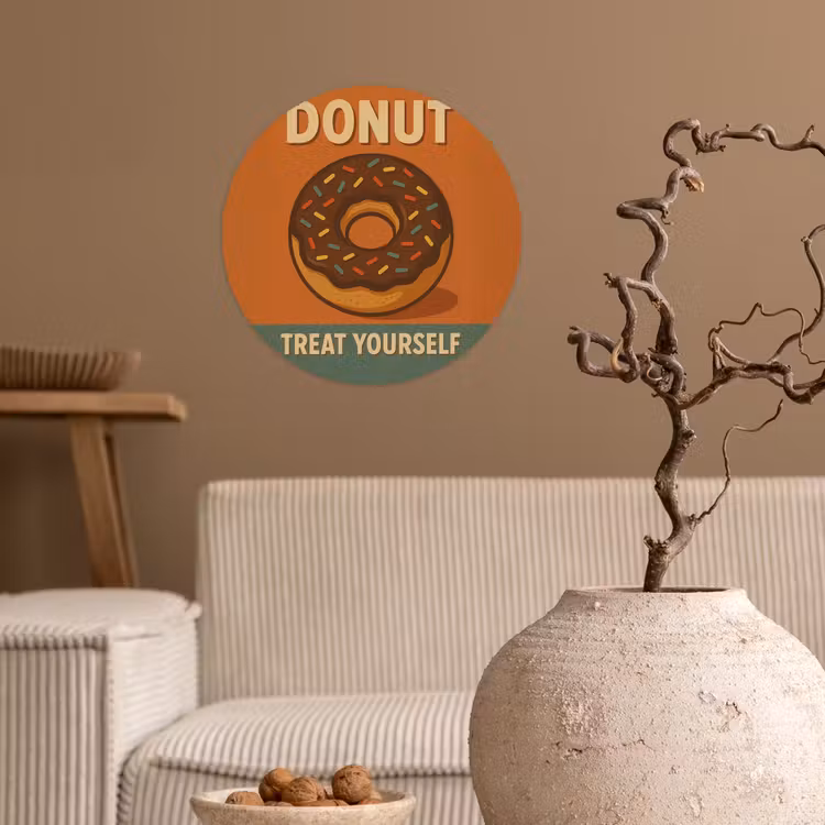 Behangcirkel - Donut - Spikkels - Kleurrijk - Quote — 2