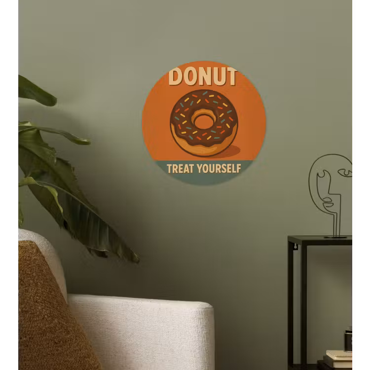 Behangcirkel - Donut - Spikkels - Kleurrijk - Quote — 3