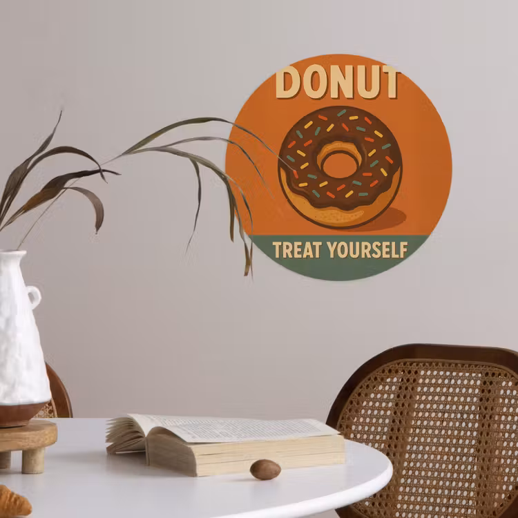 Behangcirkel - Donut - Spikkels - Kleurrijk - Quote — 4