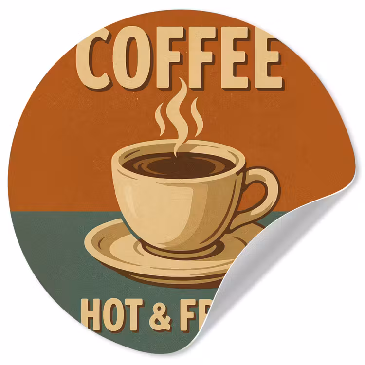 Behangcirkel - Koffie - Kop - Vintage - Quote — 1