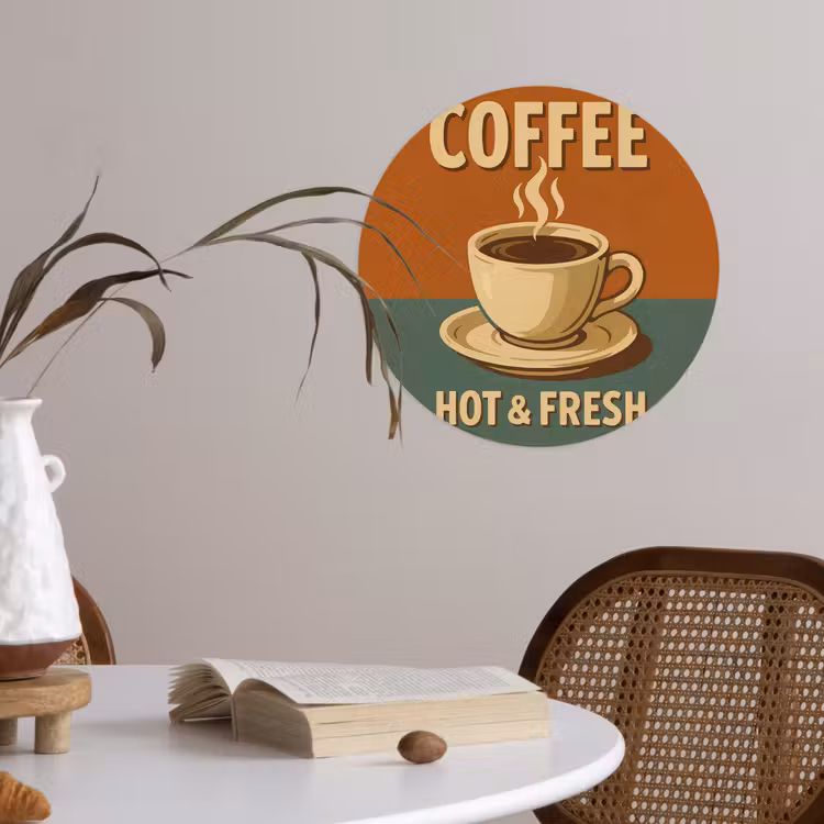 Behangcirkel - Koffie - Kop - Vintage - Quote — 4