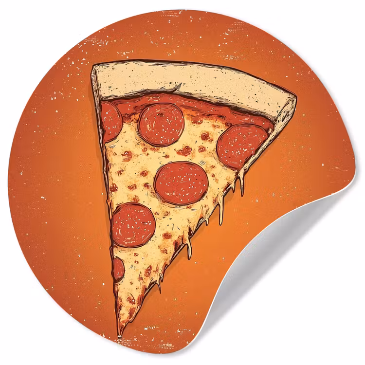 Behangcirkel - Pizza - Kaas - Rood - Pepperoni — 1