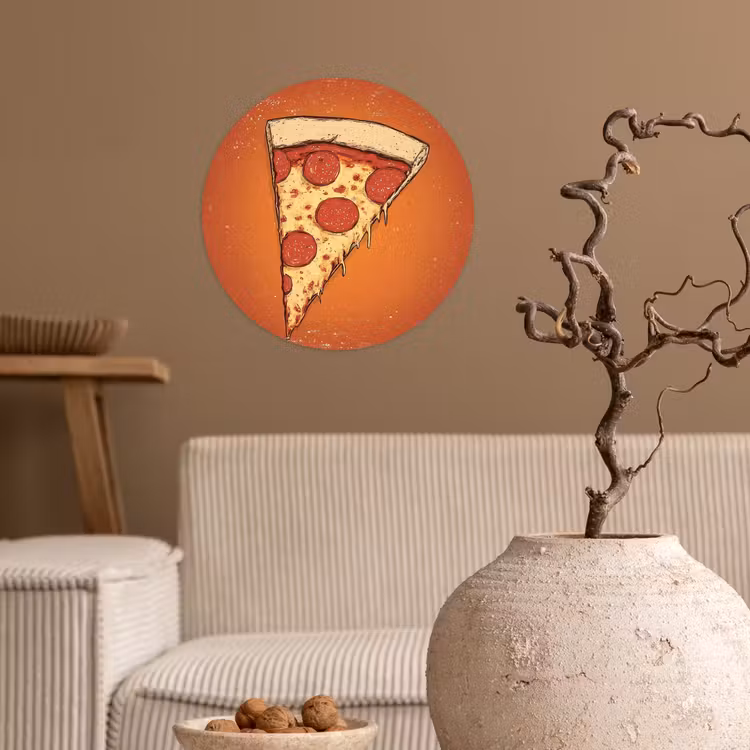 Behangcirkel - Pizza - Kaas - Rood - Pepperoni — 2