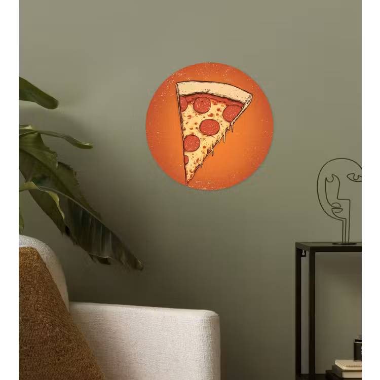 Behangcirkel - Pizza - Kaas - Rood - Pepperoni — 3