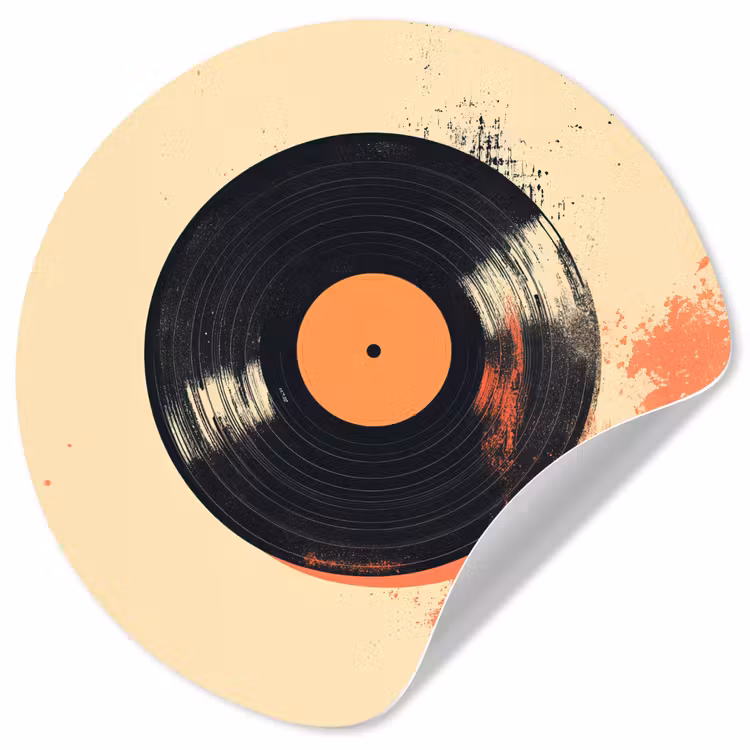 Behangcirkel - Vinylplaat - Zwart - Verfspatten - Retro — 1