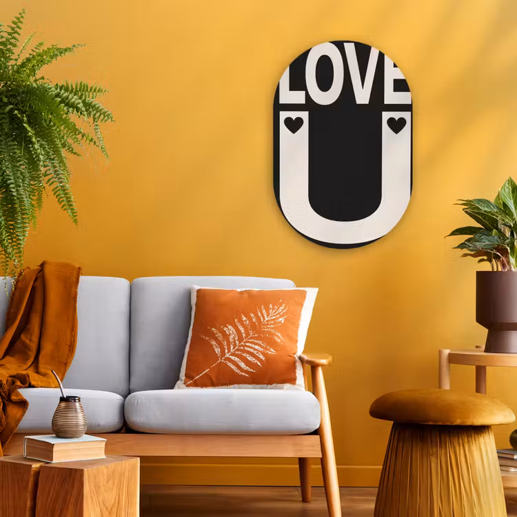 Muurovaal - Love - Zwart - Minimalistisch — 2