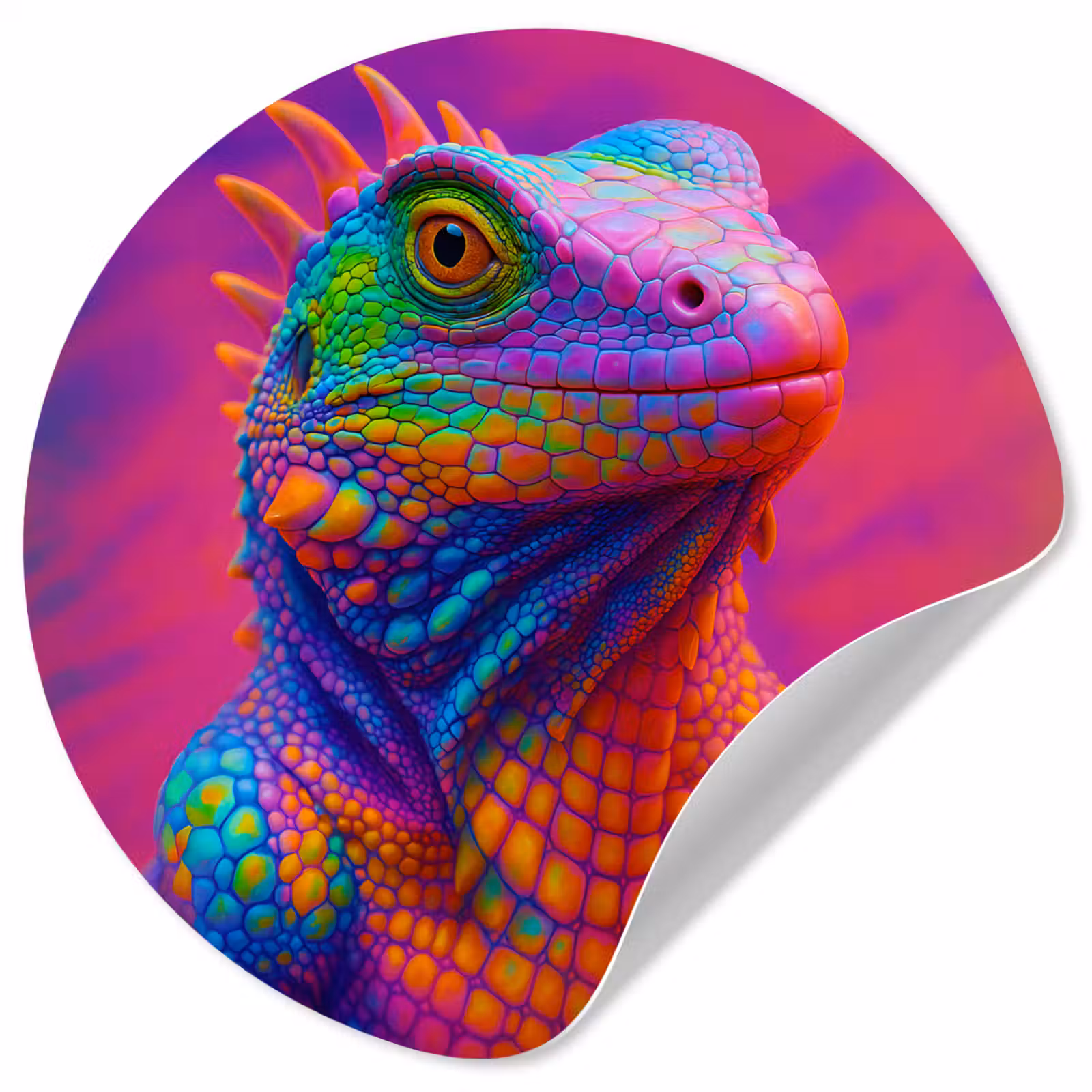 Behangcirkel - Kameleon - Dieren - Neon - Kleur — 1