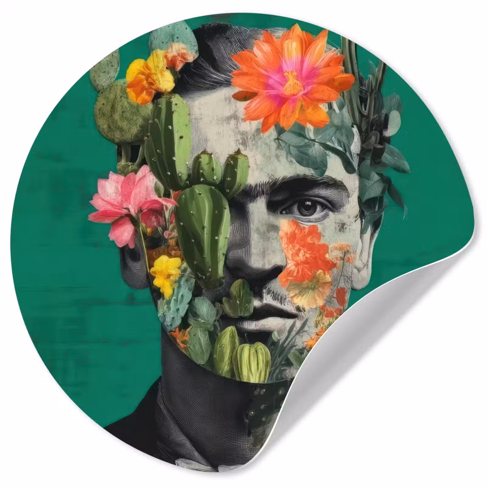 Behangcirkel - Man - Planten - Groen — 1