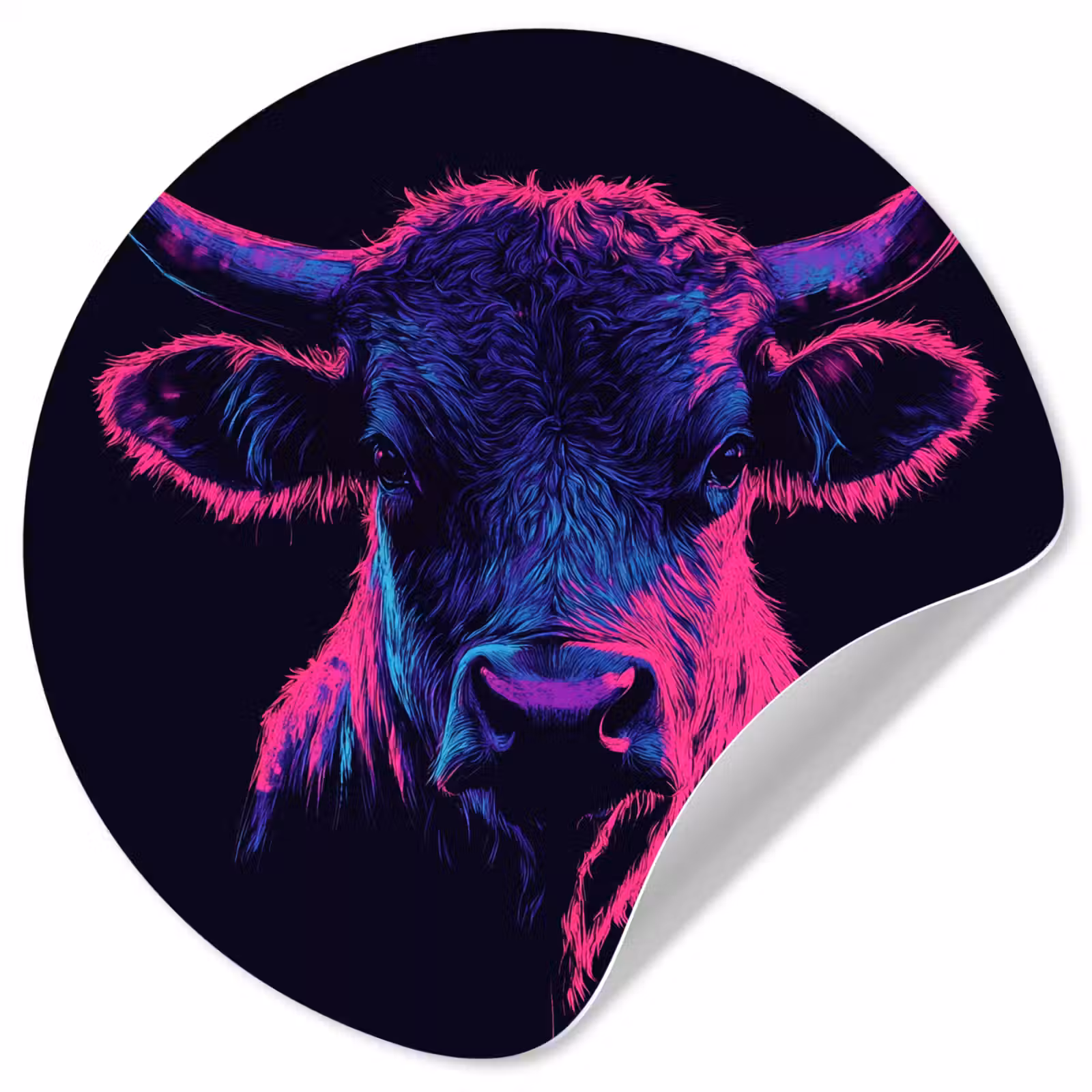 Behangcirkel - Stier - Neon - Zwart - Kleur — 1