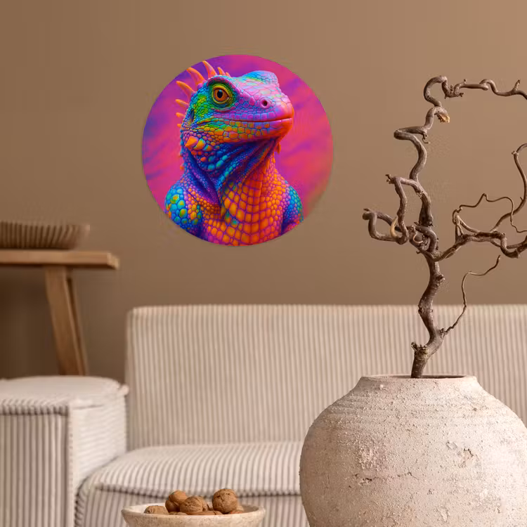 Behangcirkel - Kameleon - Dieren - Neon - Kleur — 2