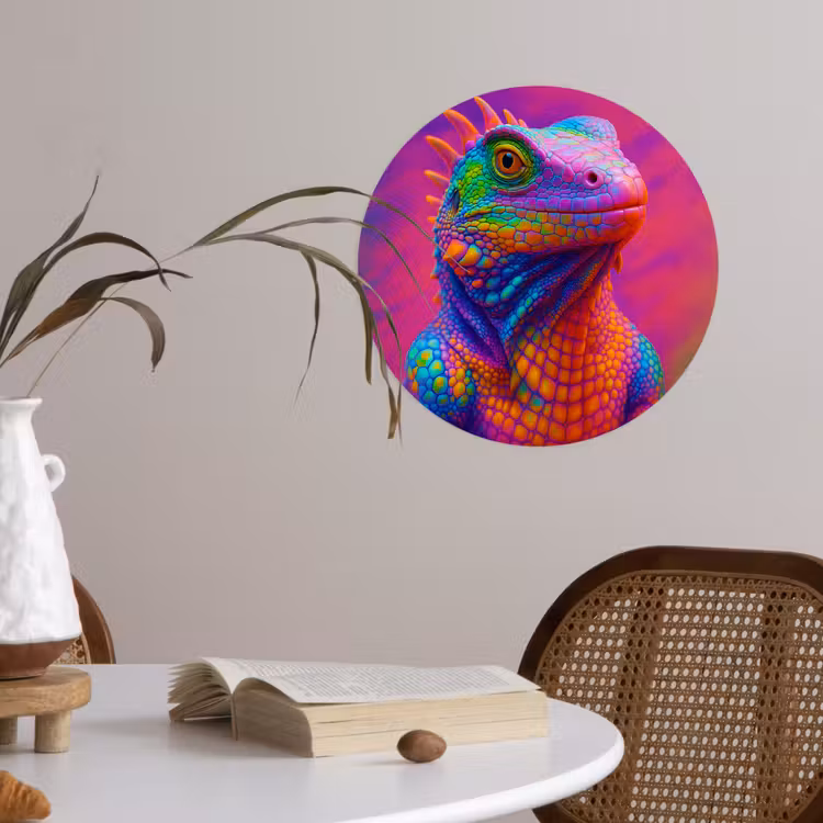 Behangcirkel - Kameleon - Dieren - Neon - Kleur — 4