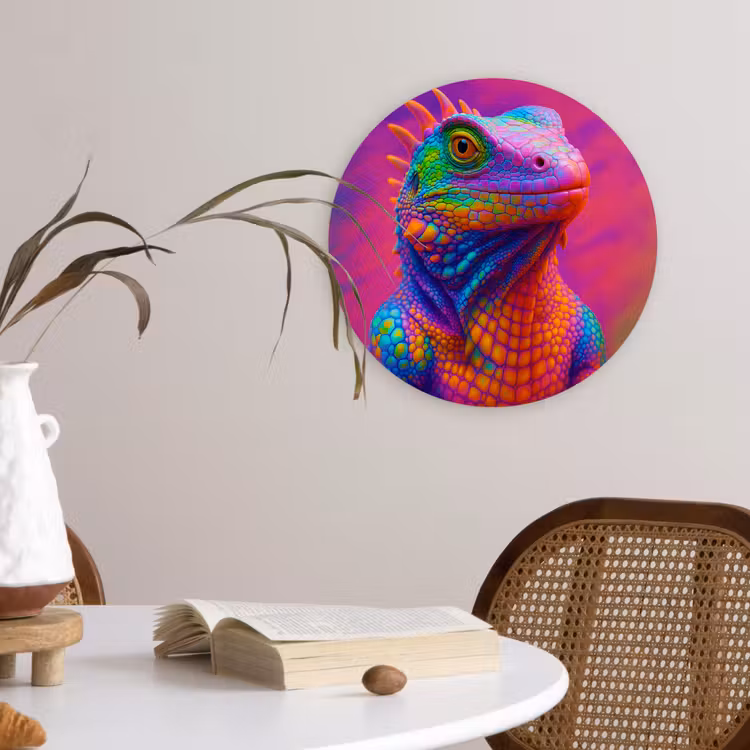 Muurcirkel - Kameleon - Dieren - Neon - Kleur — 4
