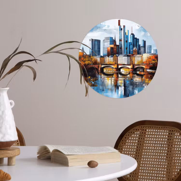 Behangcirkel - Bomen Frankfurt- Stad - Skyline - Brug — 4