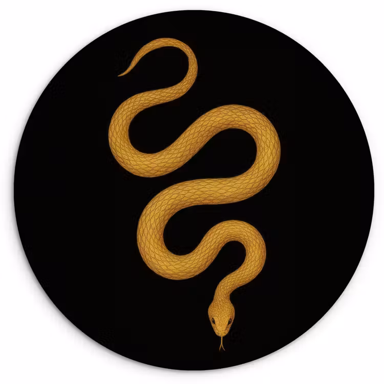Muurcirkel - Slang - Minimalistisch - Goud — 1