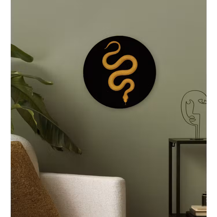 Muurcirkel - Slang - Minimalistisch - Goud — 3