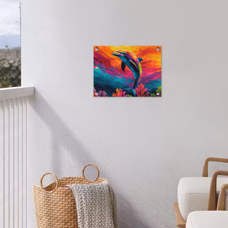 Tuinposter - Dolfijn - Kleurrijk - Oceaan - Koraal — 3