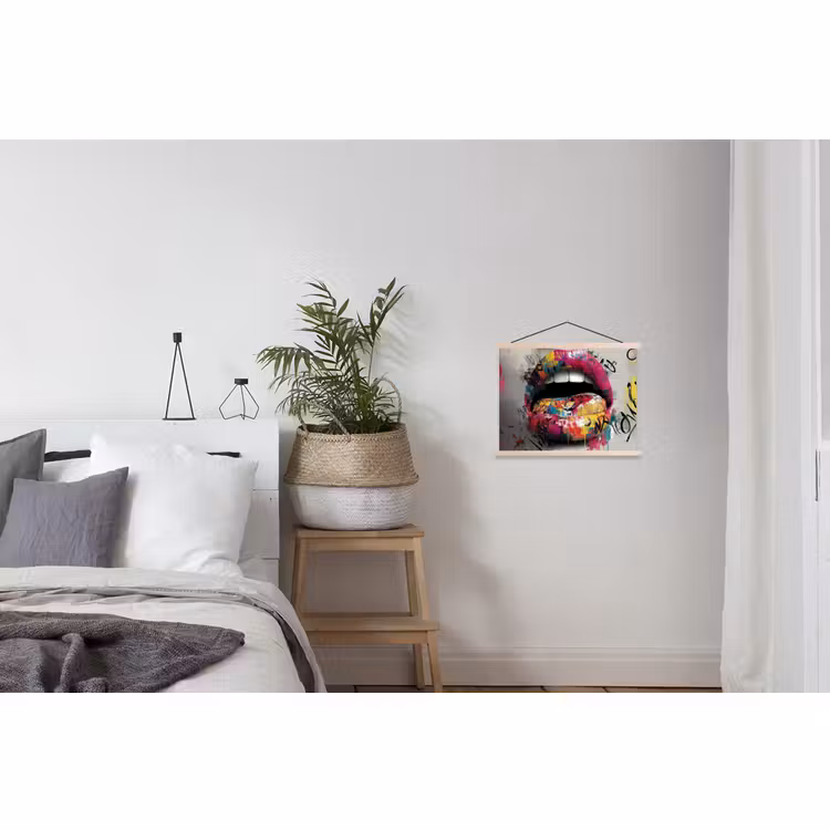 textielposter latten blank - Lippen - Graffiti - Expressief — 2