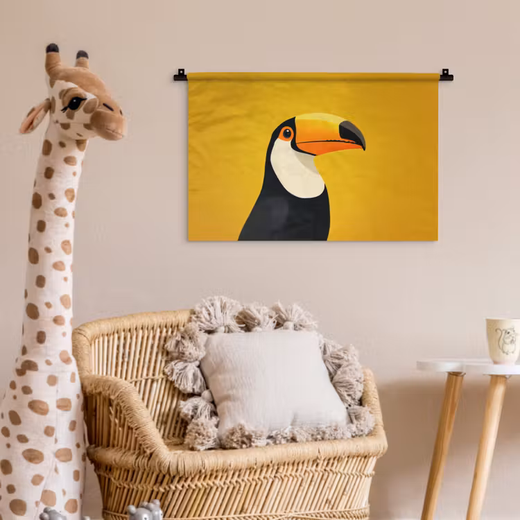 Wandkleed - Toekan - Minimalistisch - Snavel - Oranje — 5