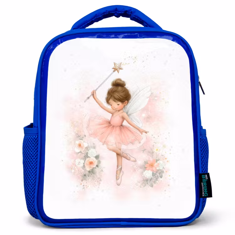 Rugzak kind - blauw - Lichte bloemenfee in roze tutu met toverstaf — 1