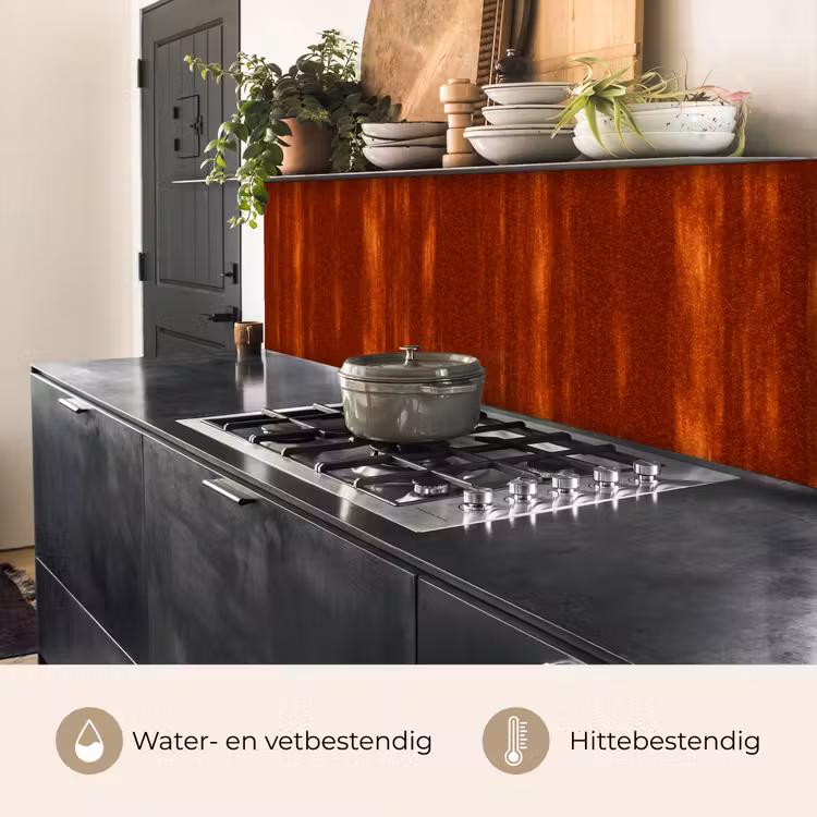 Keuken achterwand - Oranje - Rood - Roest - Metaal — 3