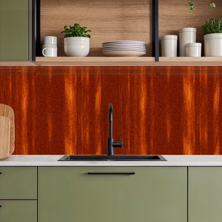 Keuken achterwand - Oranje - Rood - Roest - Metaal — 5