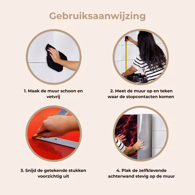 Keuken achterwand - Rood - Onweer - Bliksem - Wolken — 7