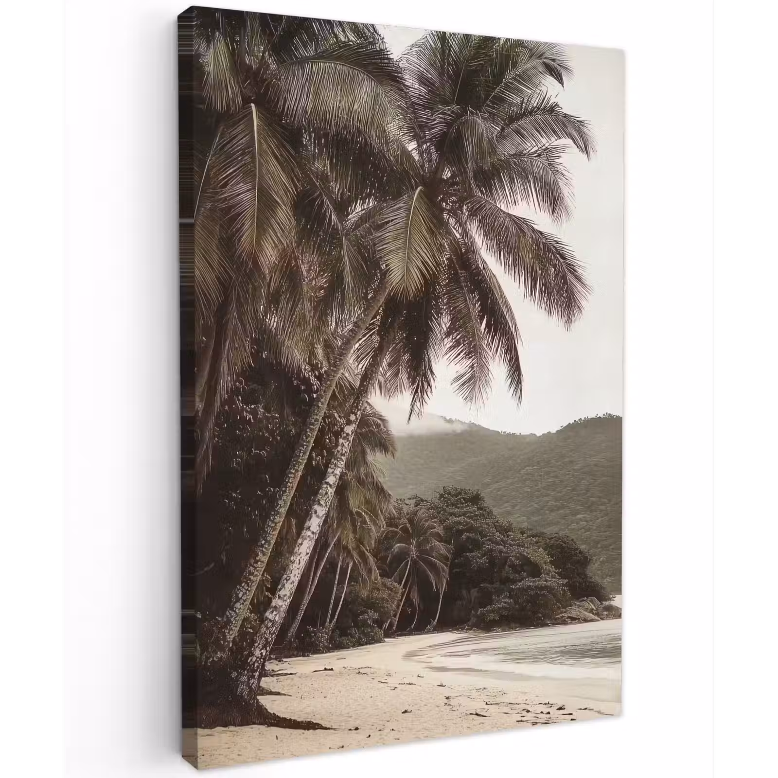 Buiten canvas - Eiland - Palmboom - Zee — 1