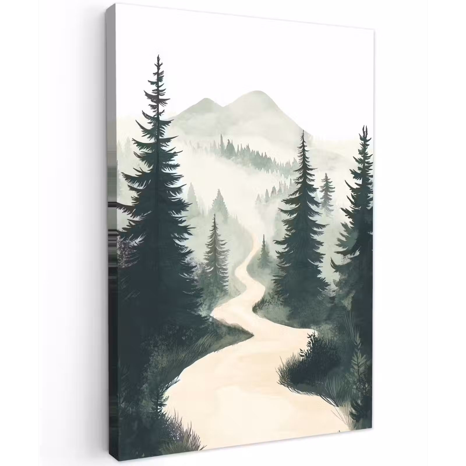 Buiten canvas - Pad - Bomen - Bos - Illustratie — 1