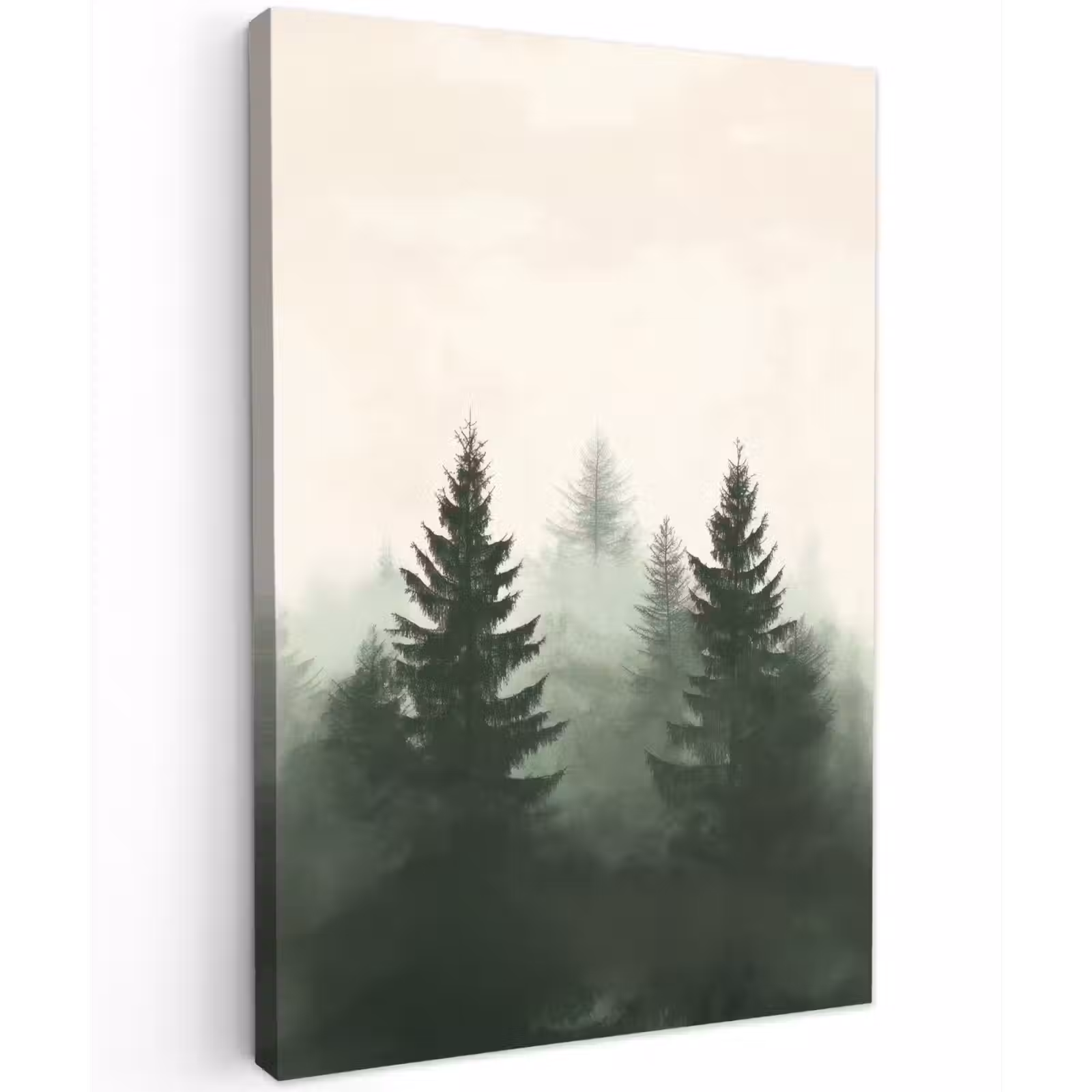 Buiten canvas - Sparren - Bomen - Groen - Beige — 1