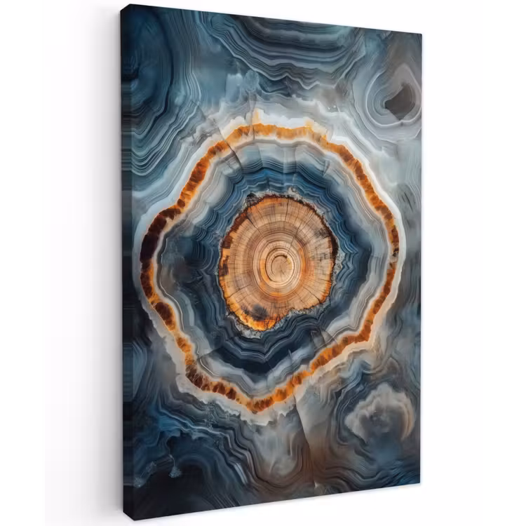 Buiten canvas - Cirkel - Ringen - Steen - Tinten — 1