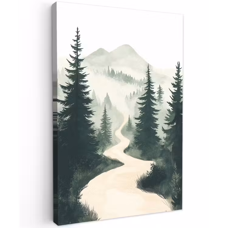 Buiten canvas - Pad - Bomen - Bos - Illustratie — 1
