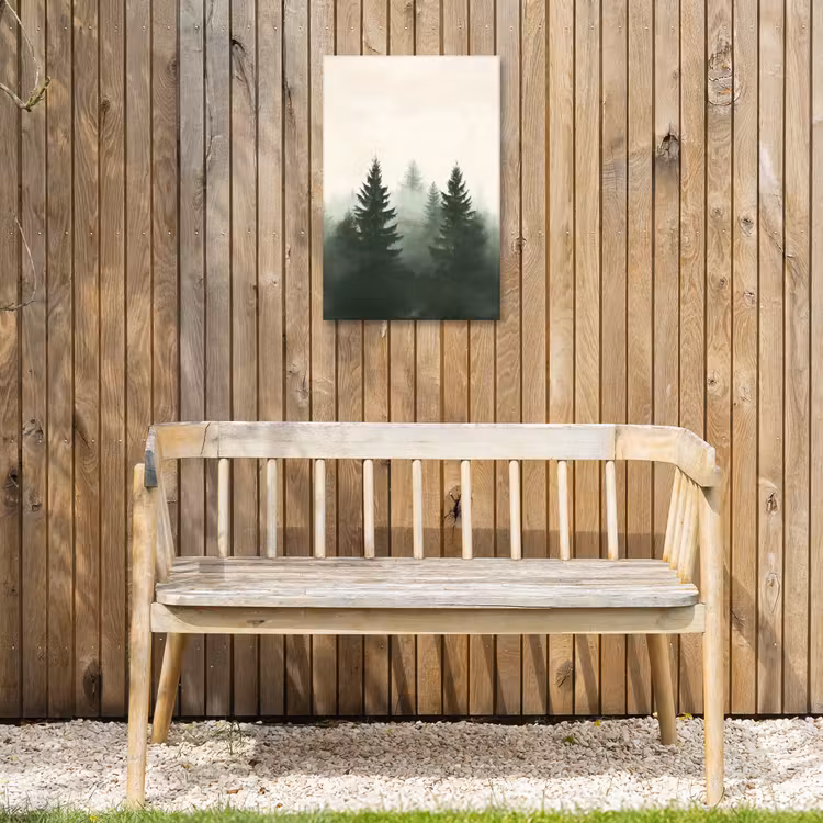 Buiten canvas - Sparren - Bomen - Groen - Beige — 3
