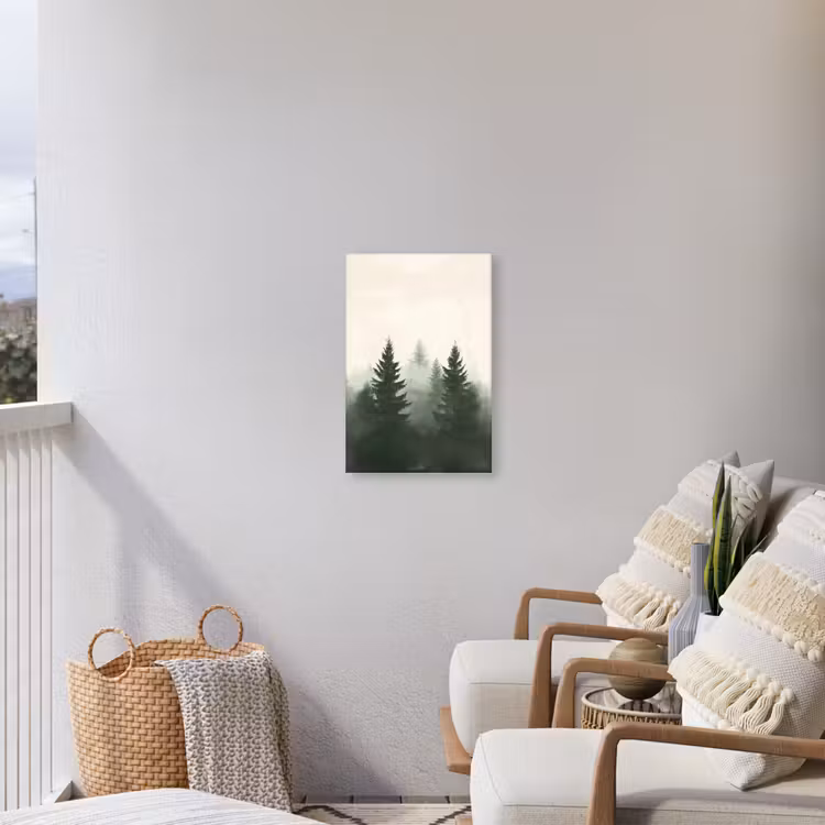 Buiten canvas - Sparren - Bomen - Groen - Beige — 4