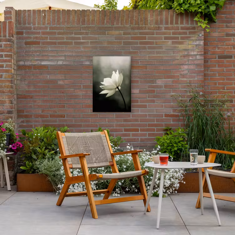 Buiten canvas - Wit - Lotus - Donker - Bloem — 2