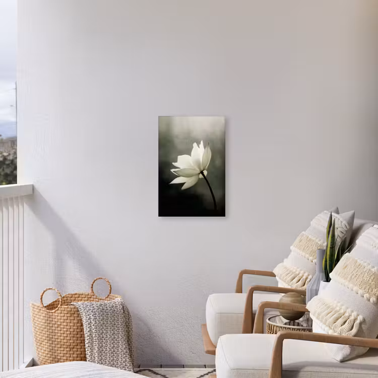 Buiten canvas - Wit - Lotus - Donker - Bloem — 4