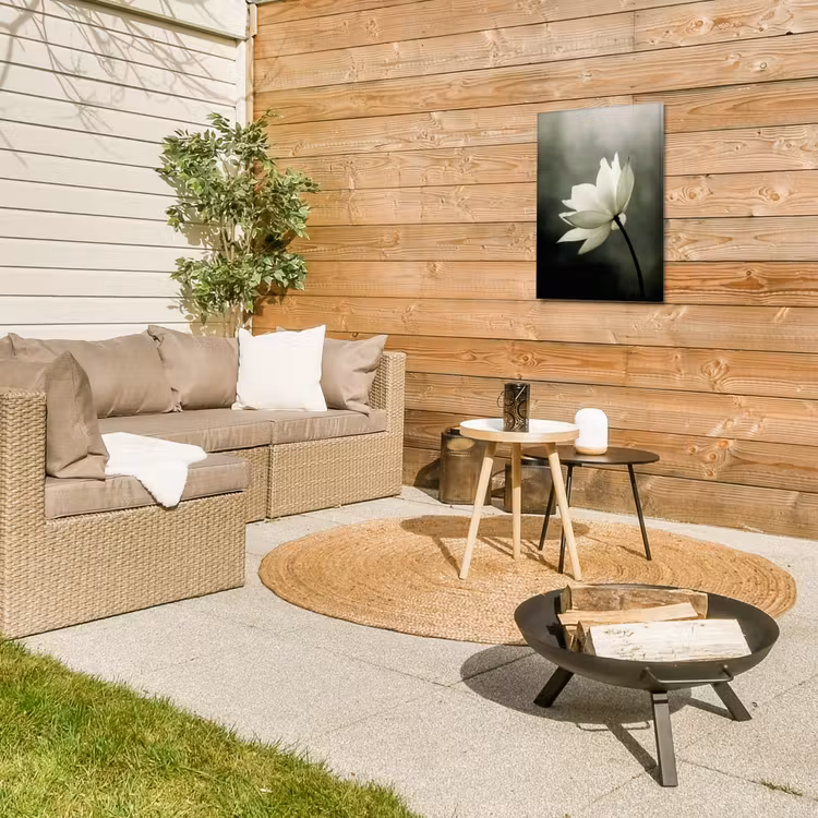 Buiten canvas - Wit - Lotus - Donker - Bloem — 5