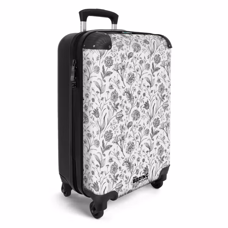 Koffer - Klassiek bloemen patroon zwart en wit — 2