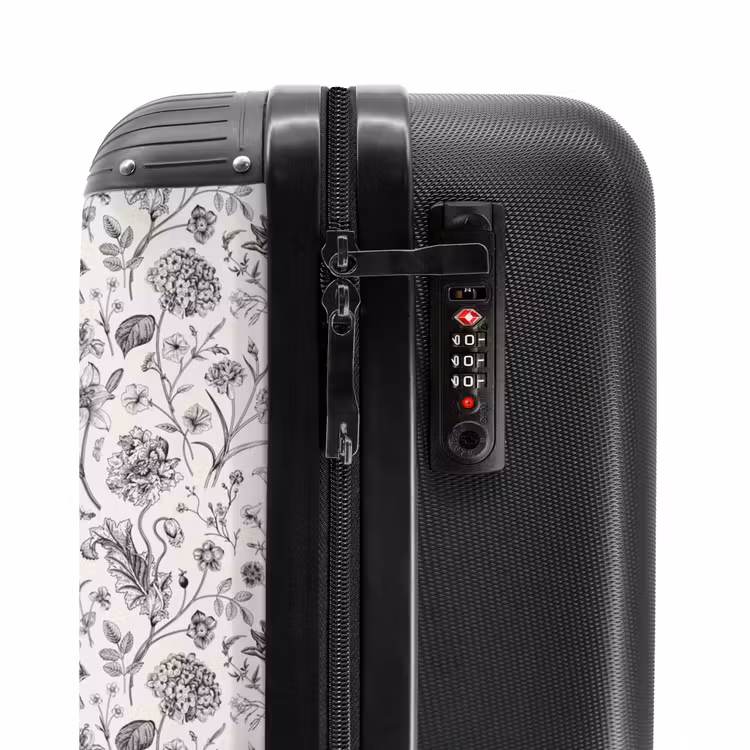 Koffer - Klassiek bloemen patroon zwart en wit — 6