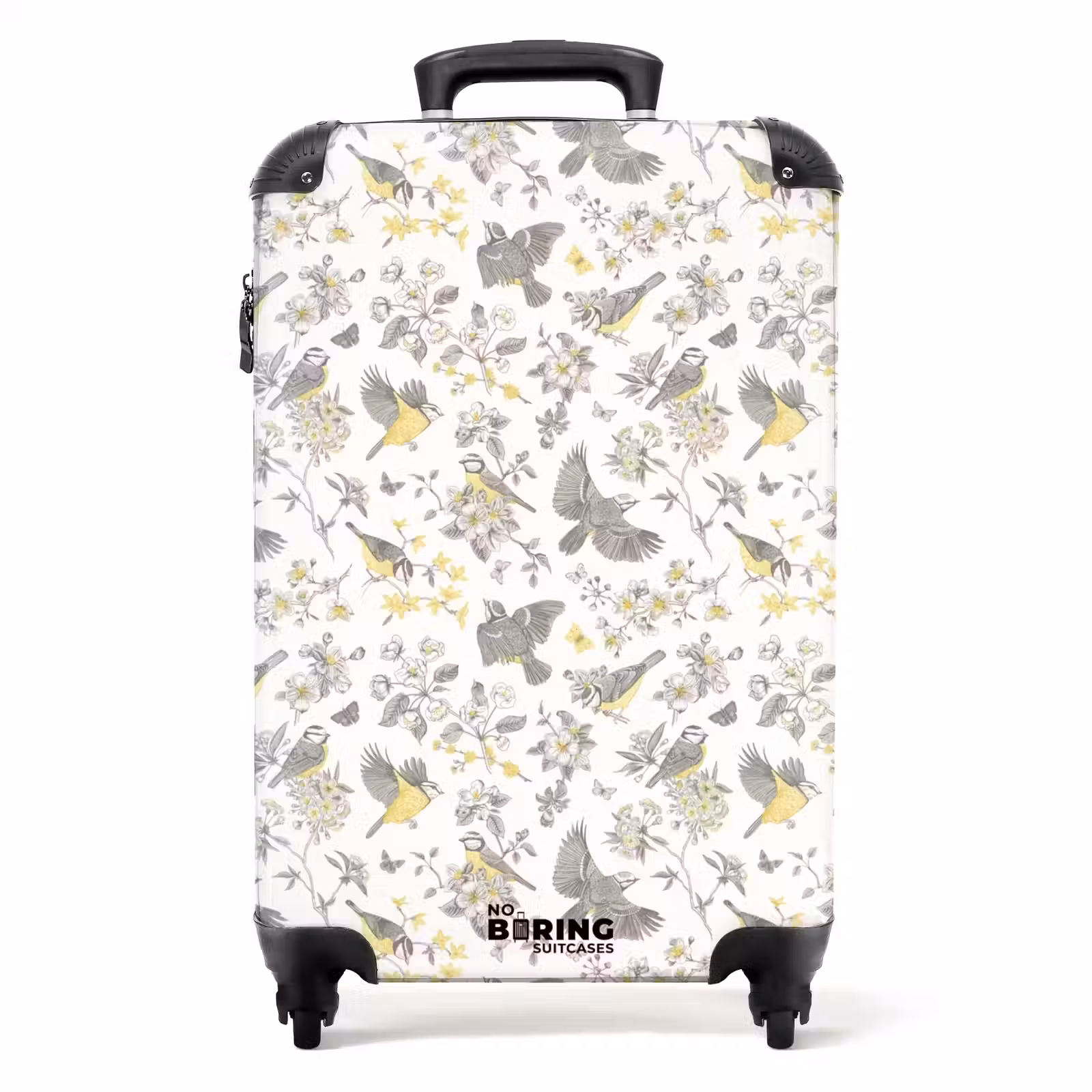 Koffer - Klassiek vogel en bloemen patroon geel — 1