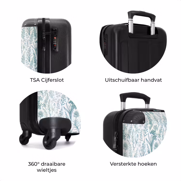 Koffer - Klassiek bloemen patroon groen — 8