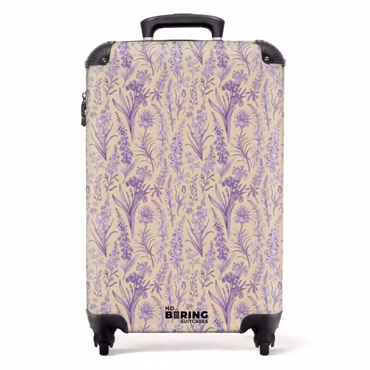 Koffer - Klassiek bloemen patroon paars — 1