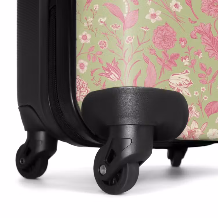 Koffer - Klassiek bloemen patroon roze en groen — 7