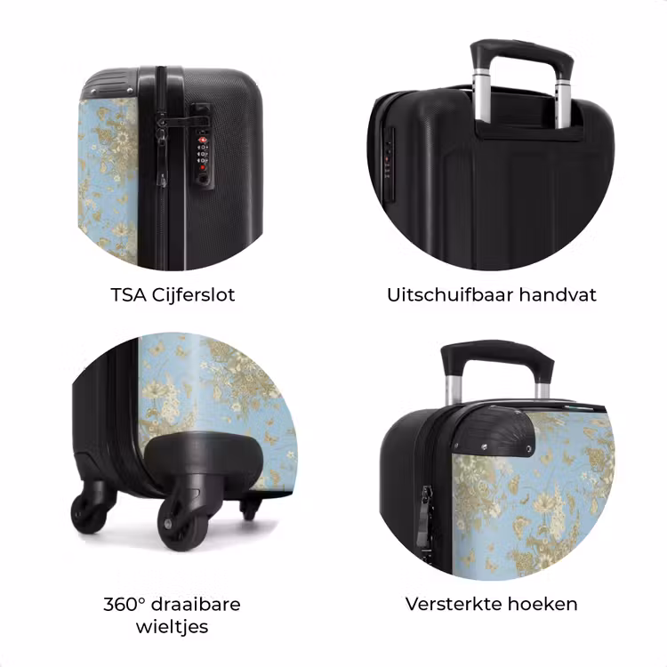 Koffer - Klassiek boeket patroon blauw — 8
