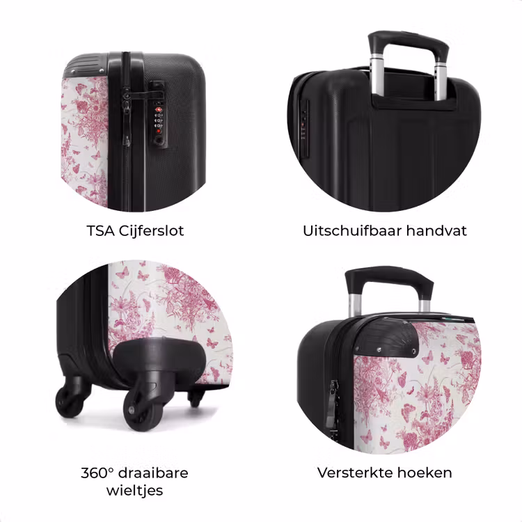 Koffer - Klassiek boeket patroon roze — 8