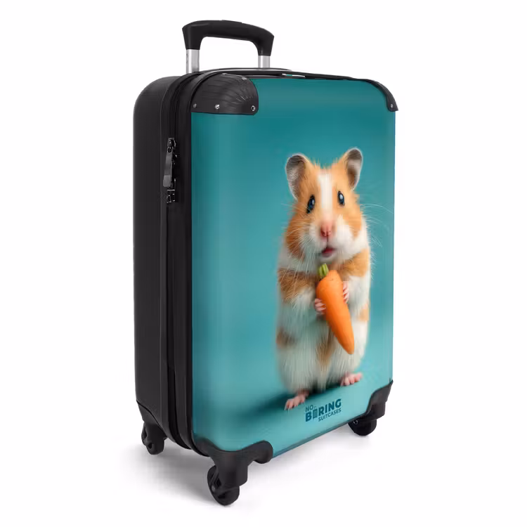 Koffer - Hamster met een wortel op een blauwe achtergrond — 2