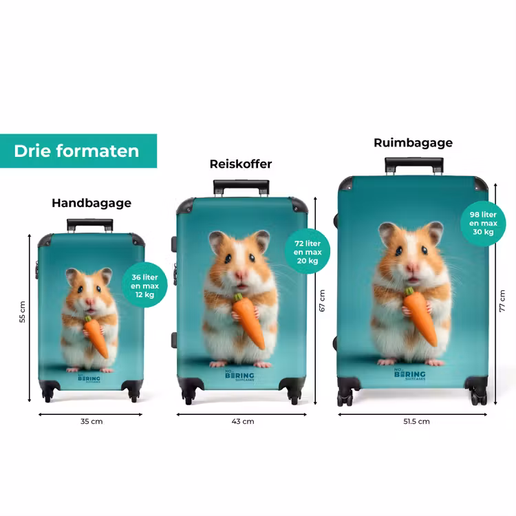 Koffer - Hamster met een wortel op een blauwe achtergrond — 3