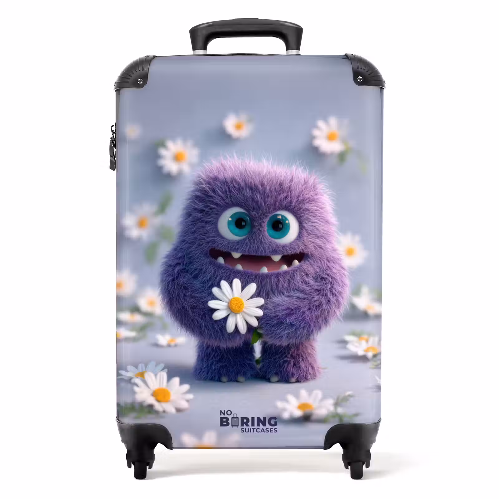 Koffer - paars monster met madeliefjes — 1