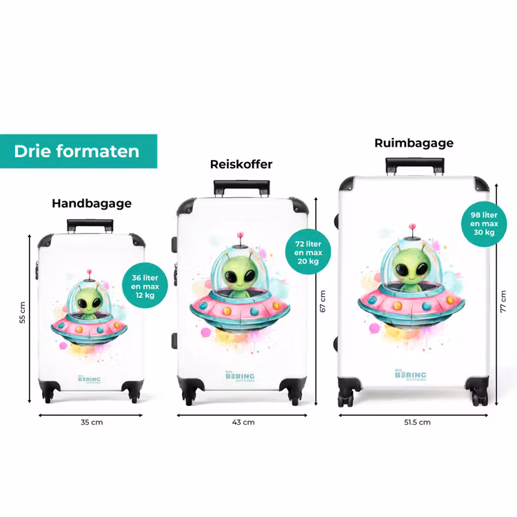 Koffer - Alien in een kleurrijke ufo — 3