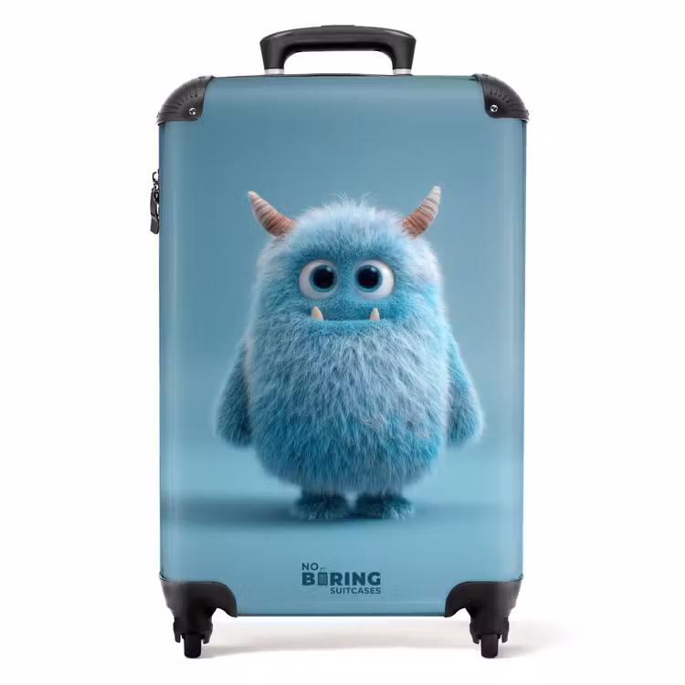 Koffer - Blauw monster op een blauwe achtergrond — 1
