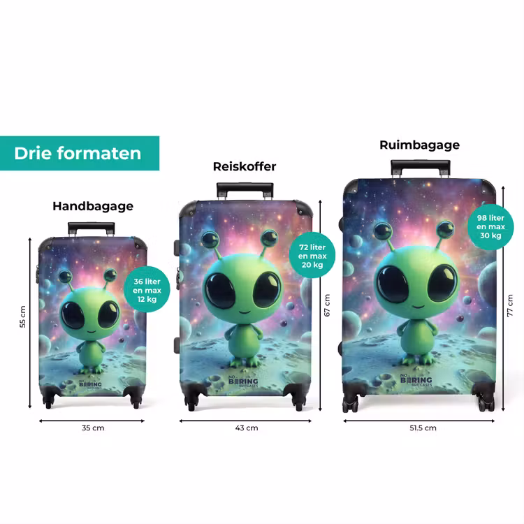 Koffer - Groene alien op een planeet — 3